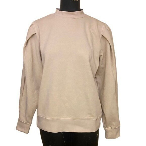 NEW Hudson Pleat-Tuck Sleeve Cotton Sweatshirt Size Med - Picture 2 of 8